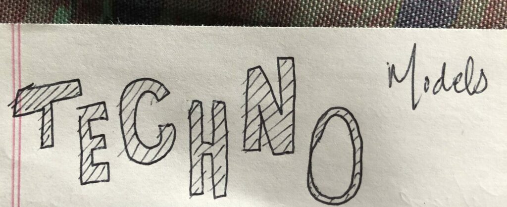 Techno models writen on paper