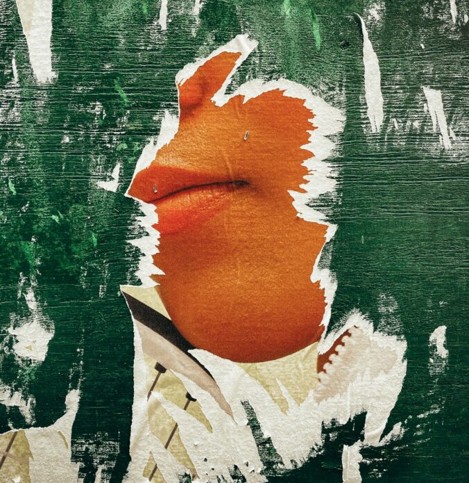 picture of lips on green backgroud